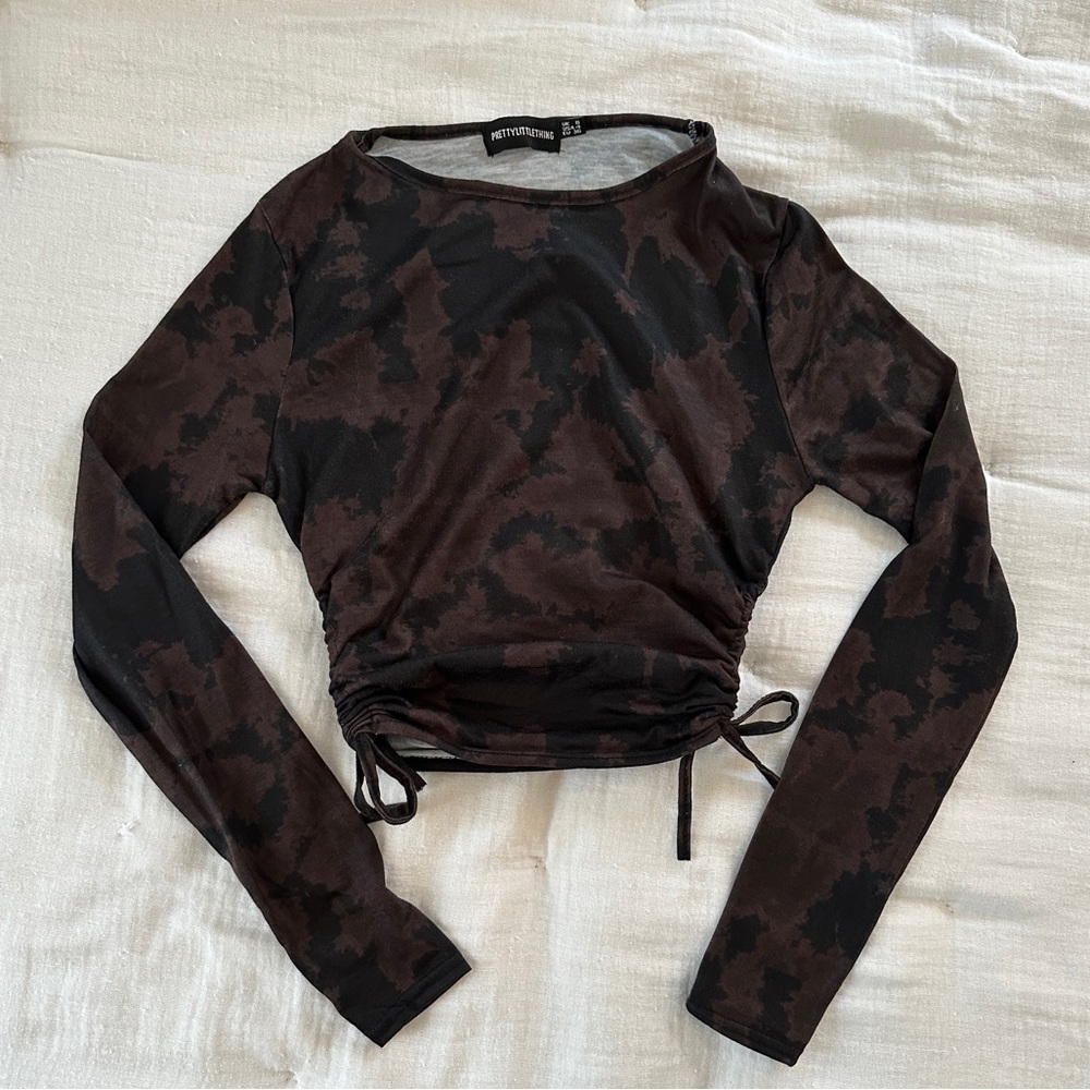 Pretty Little Thing Cinched Tie Dye Top